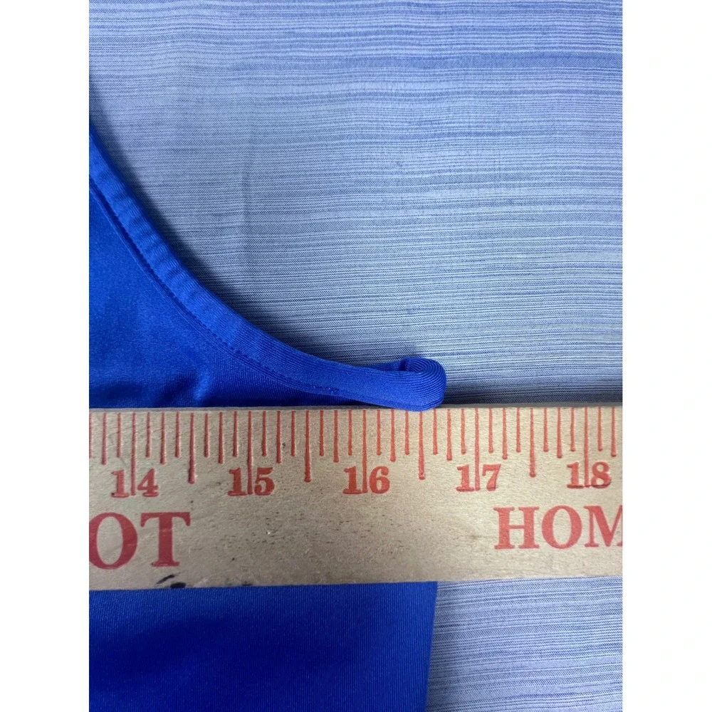 Nike Dri-FIT Womens Racerback Tank Top Blue Swoosh Logo Gym Athletic XL